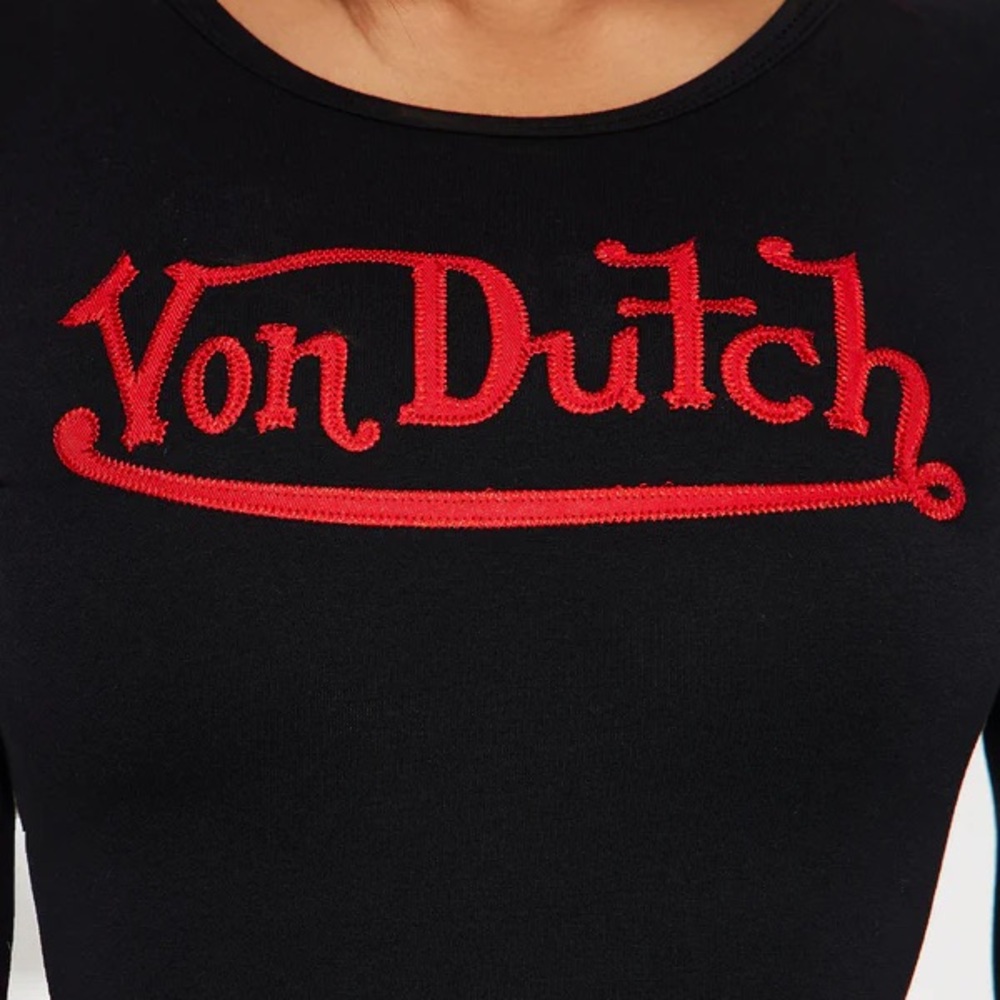 Von Dutch Black and Red Long Sleeve Dress - Picture 3 of 5